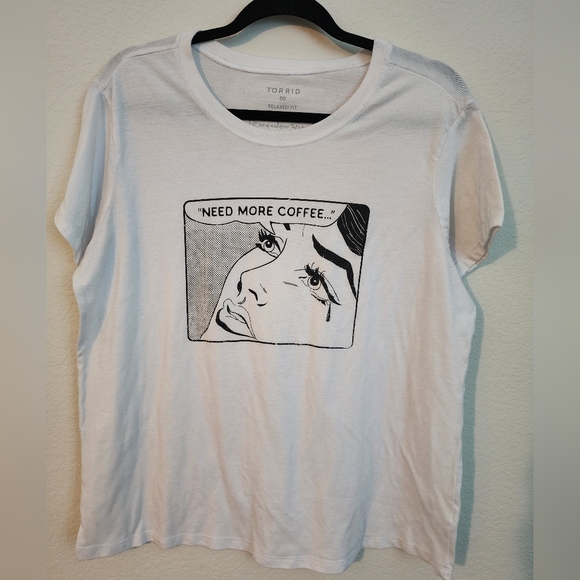 Torrid "Need More Coffee" white casual fit tshirt - Picture 3 of 5